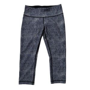 Lululemon Wunder Under Crop Full-On Luxtreme Burlap Texture Black